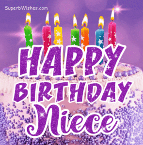 Royal Purple Birthday Cake GIF - Happy Birthday, Niece