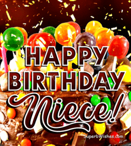 Birthday Cake With Chocolate Frosting GIF - Happy Birthday, Niece!
