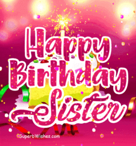 Birthday Cake Slice Sparkler Candle GIF - Happy Birthday, Sister