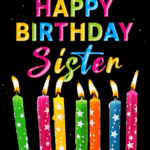 Birthday Candles In Rainbow Colors GIF - Happy Birthday, Sister
