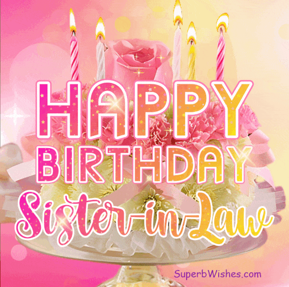 Pretty Birthday Cake With Pink Decor GIF - Happy Birthday, Sister-in ...