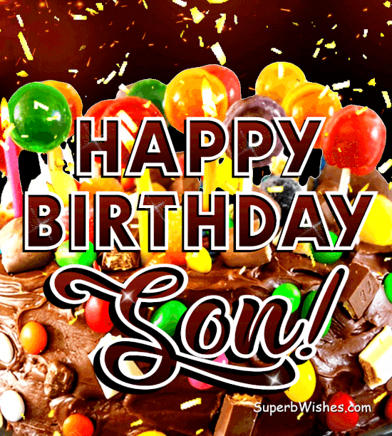 Birthday Cake With Chocolate Frosting GIF - Happy Birthday, Son!
