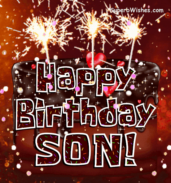 Sparkling Chocolate Drip Cake GIF - Happy Birthday, Son! | SuperbWishes
