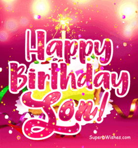 Birthday Cake Slice Sparkler Candle GIF - Happy Birthday, Son!