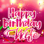 Birthday Cake Slice Sparkler Candle GIF - Happy Birthday, Wife