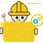 Happy Labour Day GIF With Gear Wheel Animation