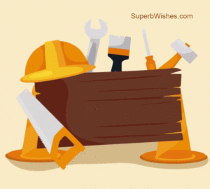 Happy Labour Day GIF With Hand Tools Animation
