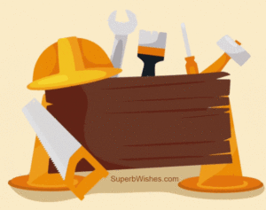Happy Workers' Day GIF With Hand Tools Animation