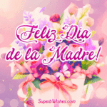 Feliz Día de la Madre GIF Con Un Regalo de Flor en Maceta