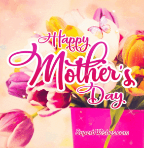 Happy Mother's Day GIF With A Potted Tulips