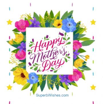 Mother's Day Greeting Card With Blossom Flowers GIF