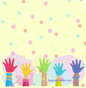 Happy Teacher's Day With Colorful Round Confetti GIF