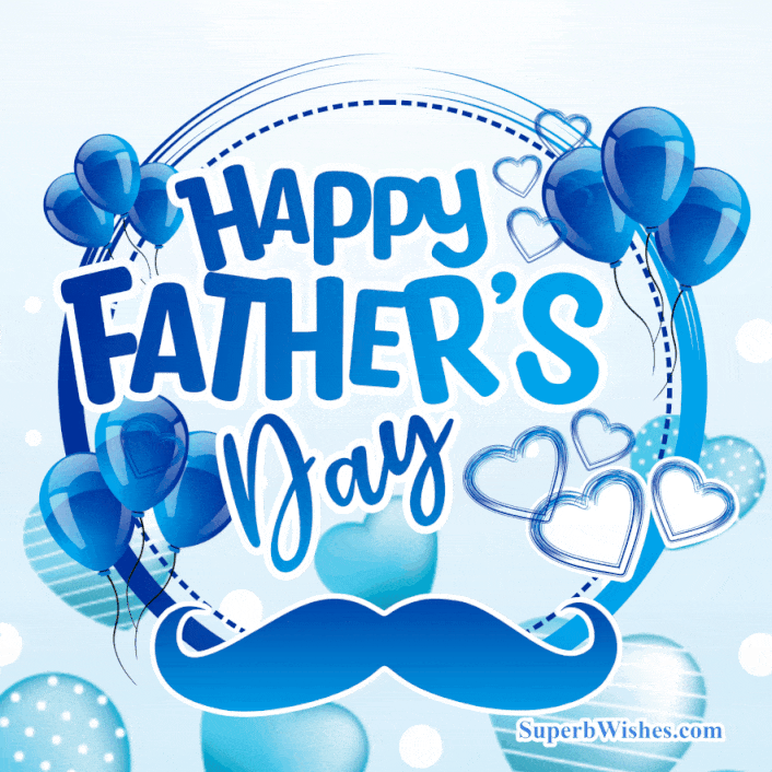 Happy Father's Day GIF With Blue Balloons