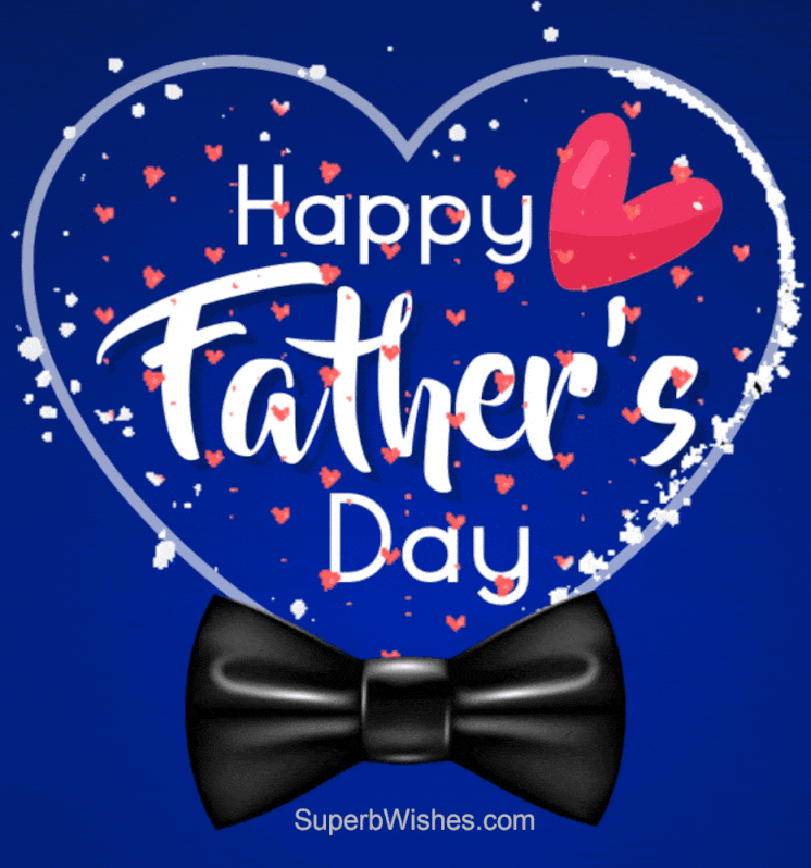 Happy Father's Day GIF With Red Hearts Animation
