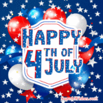 Happy 4th of July GIF With Colorful Balloons