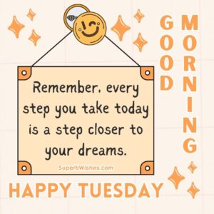 Happy Tuesday Images - Remember, every step you take today