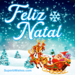 Papai Noel com renas de Natal GIF