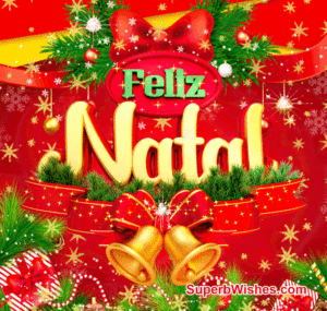 Feliz Natal com estrelas cintilantes GIF