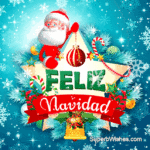 Feliz Navidad con copos de nieve GIF animado