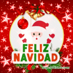 GIF animado de Feliz Navidad con estrellas parpadeantes