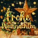 Frohe Weihnachten mit goldenem Sternenstaub animiertes GIF