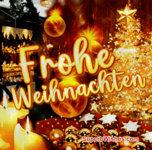 Goldener Weihnachtsbaum GIF mit wunderschönen Lichtern