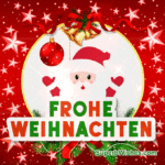 Frohe Weihnachten GIF mit animierten funkelnden Sternen