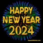 Bright and Colorful Happy New Year 2024 GIF