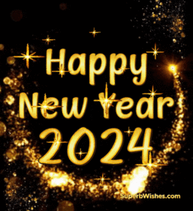 Happy New Year 2024 With Animated Stardust GIF