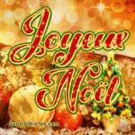 Scintillant doré Joyeux Noël GIF Image