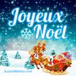 Père Noël avec renne de Noël GIF