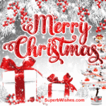 Decorative Christmas Tree And Presents In The Snow GIF