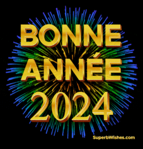 Brillant et coloré Bonne Année 2024 GIF