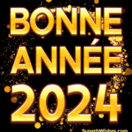 Élégant doré Bonne Année 2024 GIF