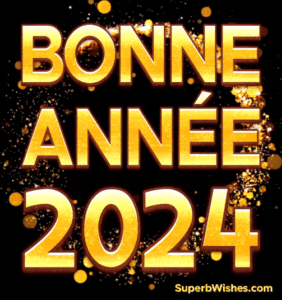 Élégant doré Bonne Année 2024 GIF