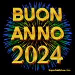 Brillante e colorato Buon Anno 2024 GIF