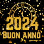 Splendido orologio GIF animato per il nuovo anno 2024