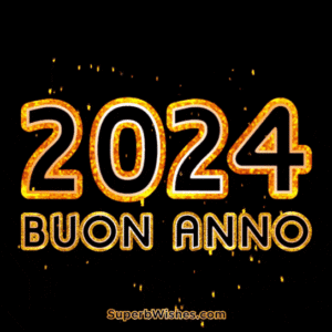 Grandi fuochi d'artificio Buon Anno 2024 GIF