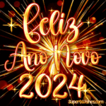 Adorável Feliz Ano Novo 2024 Imagem GIF animada