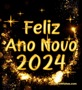 Feliz Ano Novo 2024 com Stardust GIF animado