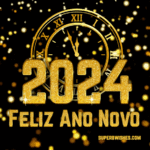 Relógio GIF animado impressionante para o Ano Novo 2024