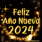 Feliz Año Nuevo 2024 con animado polvo de estrellas GIF