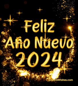 Feliz Año Nuevo 2024 con animado polvo de estrellas GIF