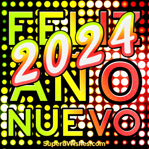 Increíble Feliz Año Nuevo 2024 Fiesta Luces GIF