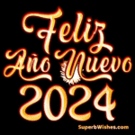 Magníficos fuegos artificiales Feliz Año Nuevo 2024 GIF