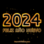 Grandes fuegos artificiales Feliz Año Nuevo 2024 GIF