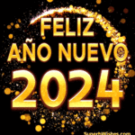 Elegante dorado Feliz Año Nuevo 2024 GIF