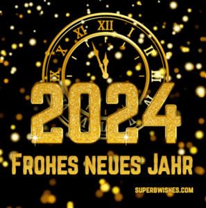 Atemberaubende animierte GIF Uhr für das neue Jahr 2024