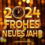 Neues stilvolles Frohes neues Jahr 2024 GIF