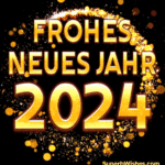 Elegantes goldenes Frohes neues Jahr 2024 GIF